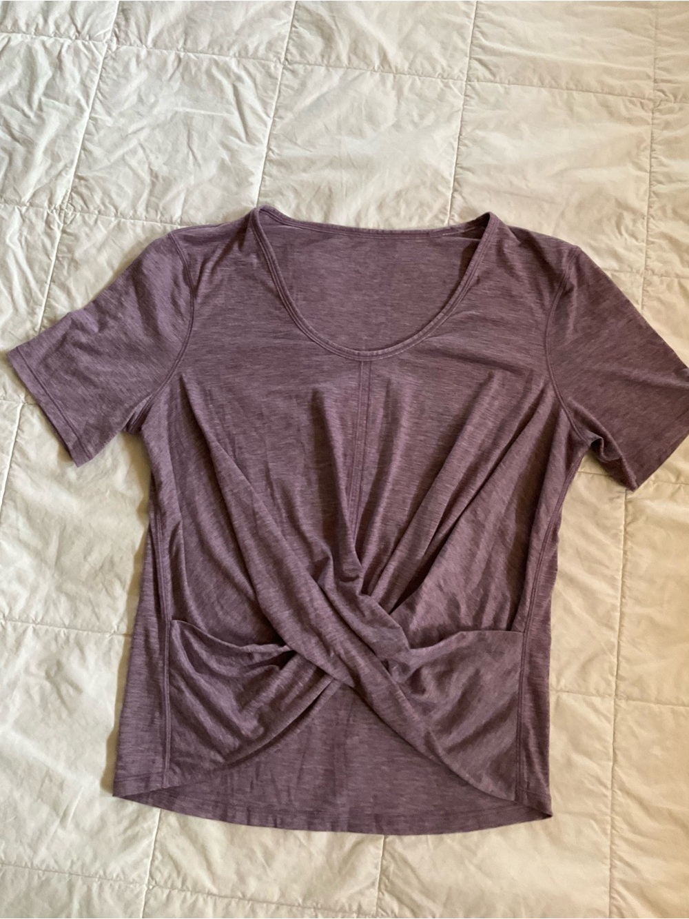 lululemon athletica Heathered Mauve Twist-Front Short Sleeve Tee